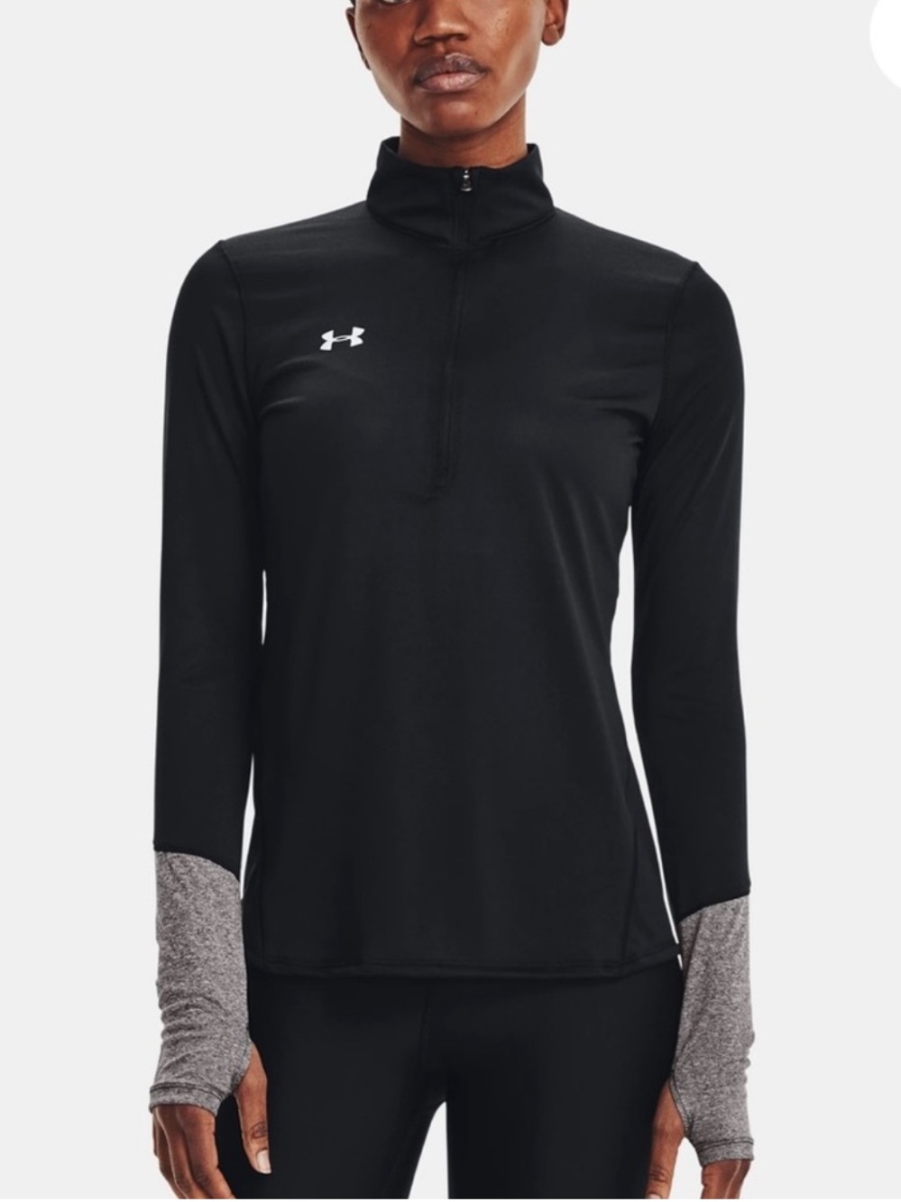 Under Armour Women’s Black 1/2 Zip Heatgear Performance Top!